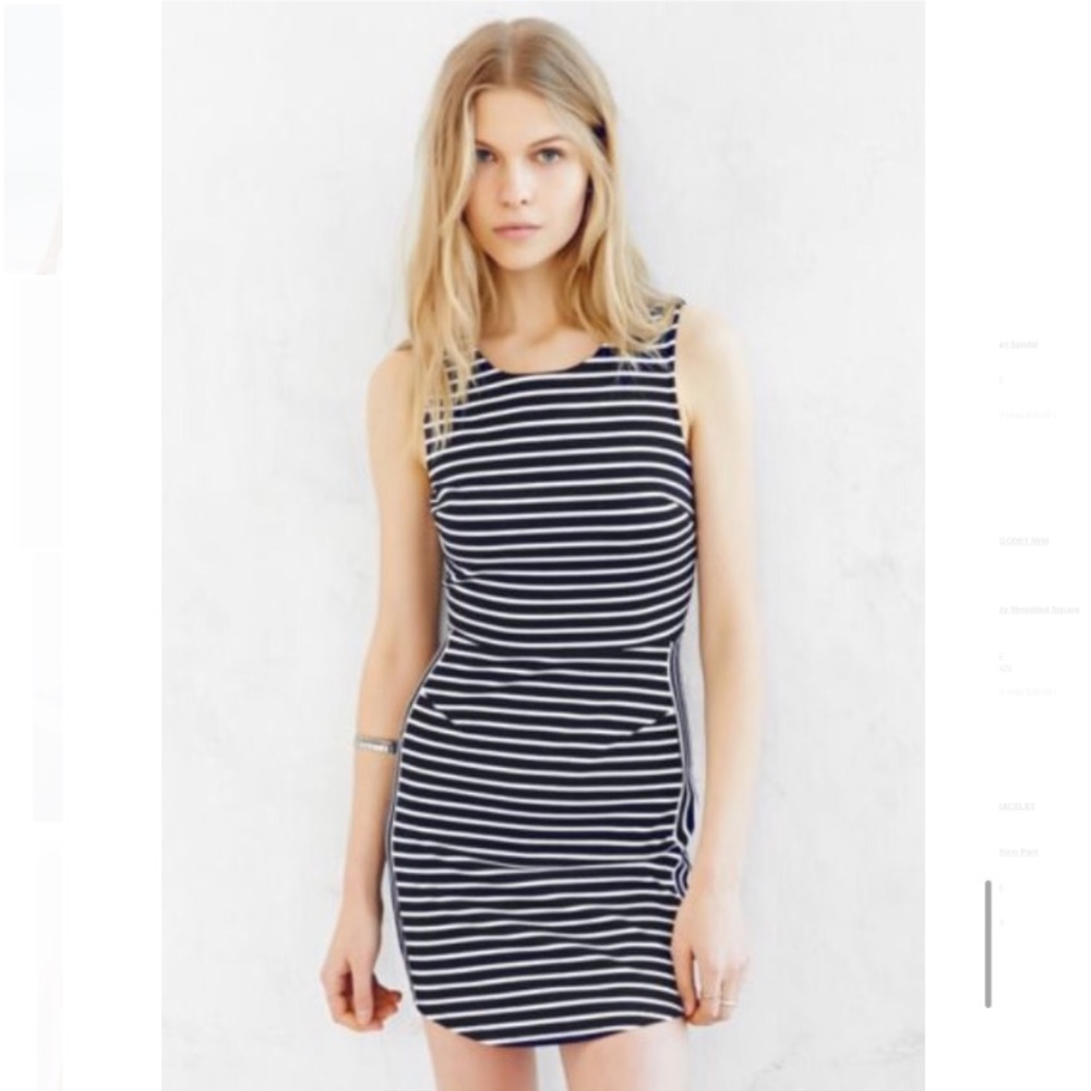 Silence + Noise Striped Ponte Bodycon Mini Dress